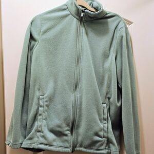 Lands' End Women's Aqua Fleece Zip Front Jacket